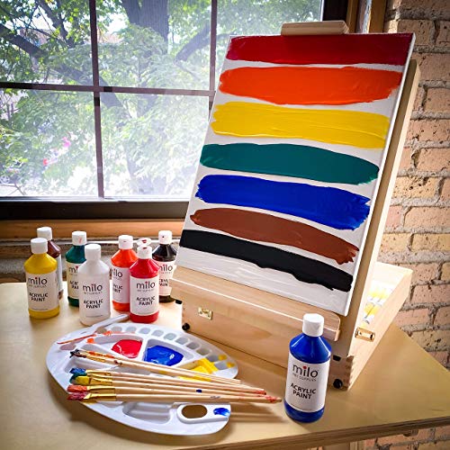 milo Acrylic Paint Set, 8 Primary Colors, 8 oz Bottles, Semi-Gloss - style: Primary Set 8 x 8 oz
