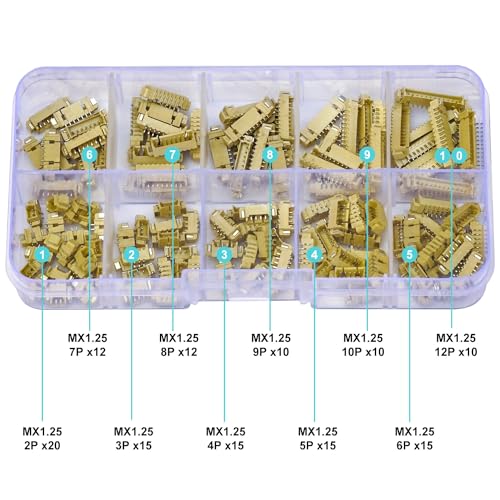 Compatible with Molex 1.25mm Pitch PicoBlade PCB Header Right-Angle Surface Mount 2 3 4 5 6 7 8 9 10 12 Circuits (TC-MX-1.25mm-SMT-RA) - size: Surface Mount-Right-Angle