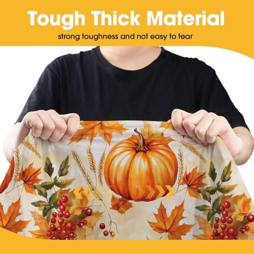 Niuara Fall Pumpkin Plastic Table Cloth Disposable, 4 Pack, 54 x 108 in - color: Fall Pumpkin, size: 54" x 108" - 4 Packs