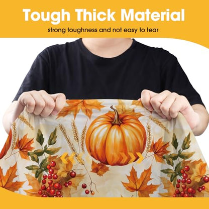Niuara Fall Pumpkin Plastic Table Cloth Disposable, 4 Pack, 54 x 108 in - color: Fall Pumpkin, size: 54" x 108" - 4 Packs