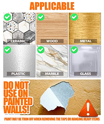 Double Sided Tape Heavy Duty, 2 Rolls, 240" Nano Tape for Wall Mounting