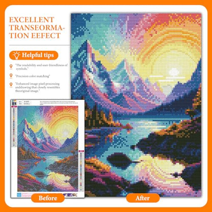 Diamond Art Kits for Adults, Rainbow DIY 5D Diamond Painting for Beginners - color: BLKJDP19
