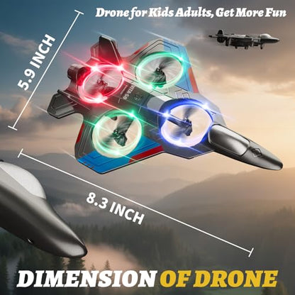 4DRC RC Planes Remote Control Airplanes for Kids, Foam Remote Control Planes for Kids Adults Beginners, Remote Control Helicopter Fighter Jet Drones for Kids Adults, 360° Flip Easy to Fly - color: Black-2batteries