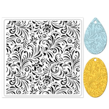 CHGCRAFT Fujiman Background Polymer Clay Texture Sheets, 5.5x5.5Inch - style: Vines