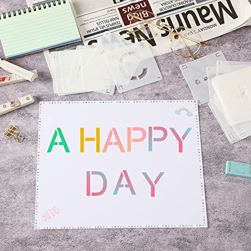 Augshy 56 Pcs Letter Stencils, 3 Inch Reusable Craft Kit for Fabric - style: Letter