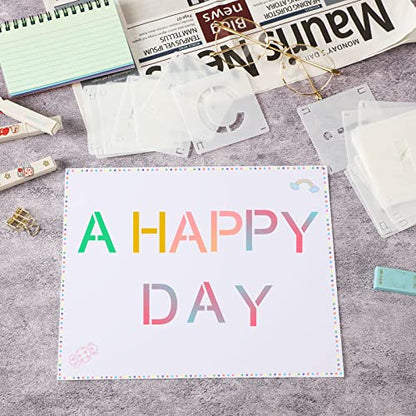 Augshy 56 Pcs Letter Stencils, 3 Inch Reusable Craft Kit for Fabric - style: Letter
