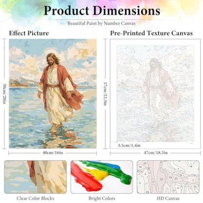 Dawnsphere Jesus Paint by Numbers Kit for Adults Without Frame 16x20 in - color: OP-US04