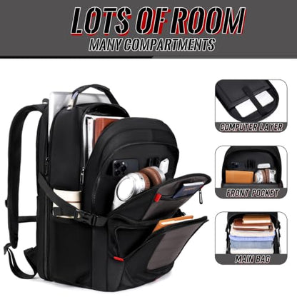 Large Travel Backpack, 17.3" Laptop Backpack, Grey - color: Grey, size: 17.3 Inch（20.4"x13.3"x10.2"）