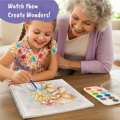 BSCOOL Watercolor Paint Sets for Kids Coloring Book Beginners. Water Color