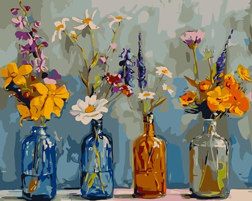 Paintcolor Flowers Paint by Numbers for Adults Beginners - color: daisy