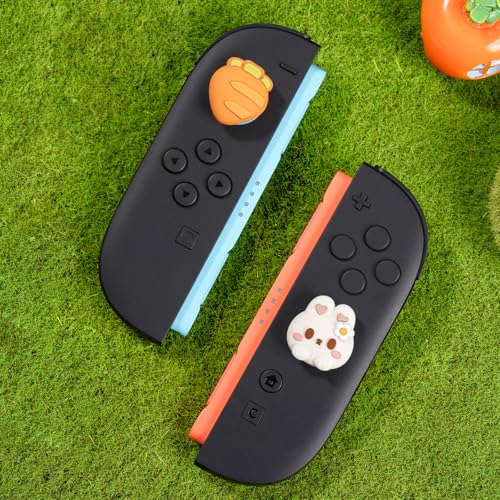 GeekShare 4PCS Thumb Grip Caps for Switch 2, Cute Silicone Joystick Caps Soft Thumbstick Cover Compatible with Switch 2025 - Rabbit & Carrot - color: Rabbit & Carrot