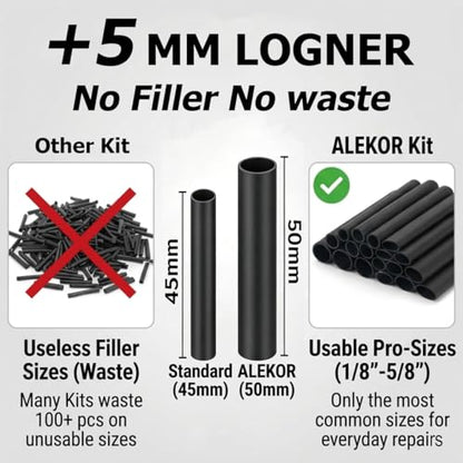 3:1 Dual Wall Heat Shrink Tubing Kit 240 PCS Black