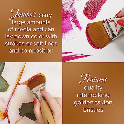 Silver Brush Limited Silver Jumbo Golden Taklon Filbert Brush, Size 40 - size: Size 40