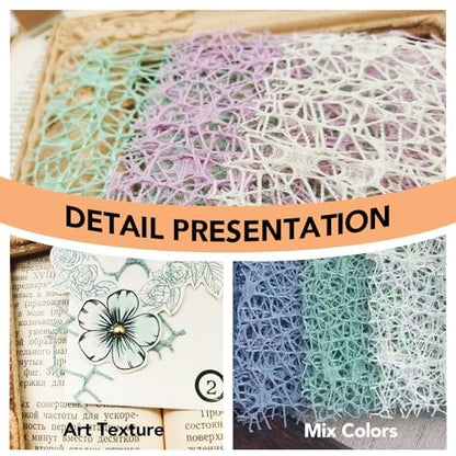 Colorful Textured Fabric Art(arborescent mesh, Close to A5) - color: arborescent mesh