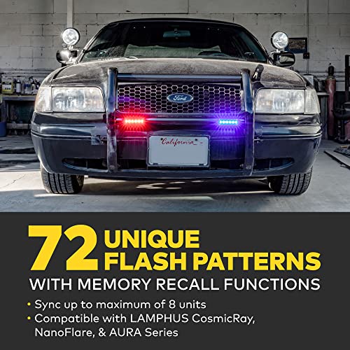 LAMPHUS PlanarFlash Blue Red LED Police Grill Strobe Warning Light, Trucks - color: Blue / Red, size: 1 Pack