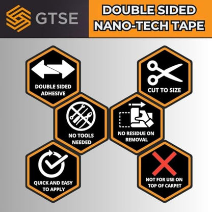 GTSE Double-Sided Mounting Tape, Clear Nano Tape, 1.18in x 9ft