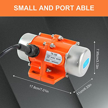 Industrial Concrete Vibrator AC Single Phase 110V 3600RPM 40W for Vibrating Table Feeder Silo