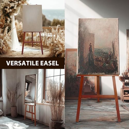 Large Walnut Wooden Easel Stand for Sign, A-Frame Painting Easel - style: Walnut