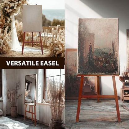Large Walnut Wooden Easel Stand for Sign, A-Frame Painting Easel - style: Walnut