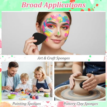 24PCS Face Paint Sponges, Professional Black Petal Faces Sponges
