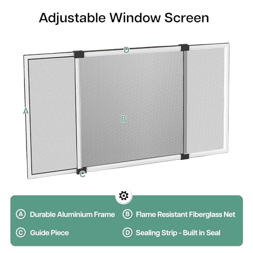 paramondo Expandable Window Screen, 10" H x 19.6" - 36" W, 4 Pack - size: Small (10" H x 19.6"-36" W, 4 Pack)