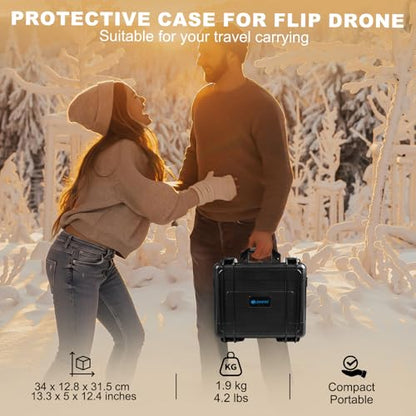 Lekufee Waterproof Hard Case for DJI Flip,Fly More Combo,DJI RC 2,RC N3/N2,Battery(9 pcs),Charging Hub and More Accessories(Case Only)