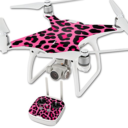 MightySkins Skin Compatible with DJI Phantom 4 Quadcopter Drone wrap Cover Sticker Skins Pink Leopard