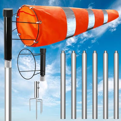 Airport Windsock Pole Kit, 8 in x 36 in Aviation Grade Wind Sock Pole Kit