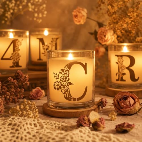 36 Floral Letter Stencils for Monograms, Wedding Signs, Names, Date Cards - color: Letters