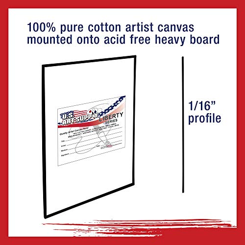 U.S. Art Supply 8 X 10 Inch Black Art Canvas Board Panels 6 Pack - 8 Ounce - size: 8" x 10"