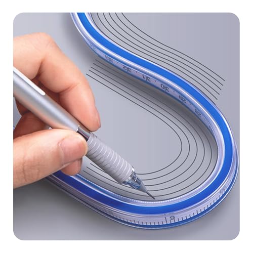 36 Inch Flexible Curve Ruler Graduated Rulers with Inking Edge, Double Side Scale Ruler for Drawing, Pattern Making, Engineering, and Stencil Work - style: 36 Inch