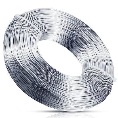 Tecunite 1 Roll Aluminum Wire Silver Craft Wire for Sculpting 1000ft 1.5 mm