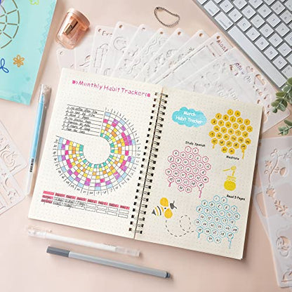 Bullet Journal Stencils (36PCS), Journaling Supplies Accessories Kit, Planner Stencils Calendar Templates