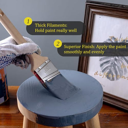 Mister Rui Paint Brush, 2.5 Inch Angled Synthetic Paint Brush for Walls - size: 1PCS, 2.5" Angled