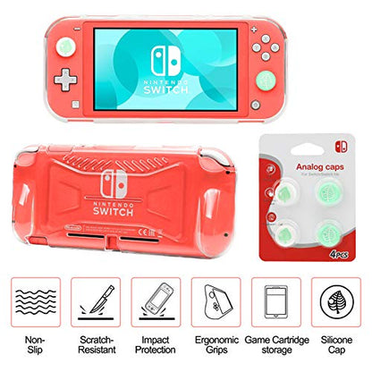 Switch Lite Accessories Bundle, Kit with Carrying Case,TPU Case Cover with Screen Protector,Charging Dock,Playstand, Game Card Case, USB Cable, Stylus,Thumb Grip Caps for Nintendo Switch Lite (Pink) - color: Pink