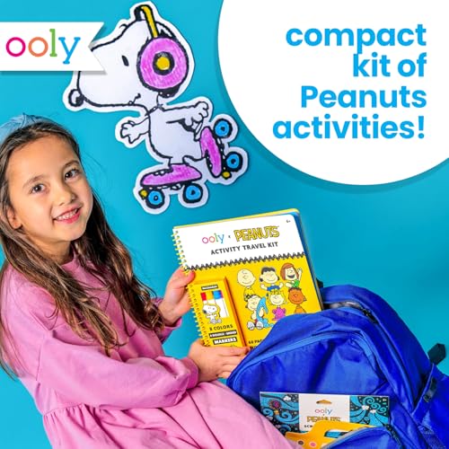 Ooly Peanuts Officially Licensed Coloring Travel Kit, 60-Page Activity Book - color: Peanuts Coloring Kit
