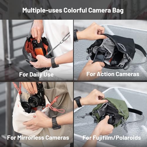 PGYTECH OneGo Drawstring Small Camera Bag Soft Cute Camera Pouch Handbag - color: Black