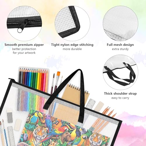 TOTiyea Art Portfolio Bags with Handle 7 Pack 15.75"x21.65" & 9.25"x12.6"