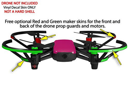 Skin Decal Wrap 2 Pack Compatible with DJI Ryze Tello Solids Collection Fushia Drone NOT Included