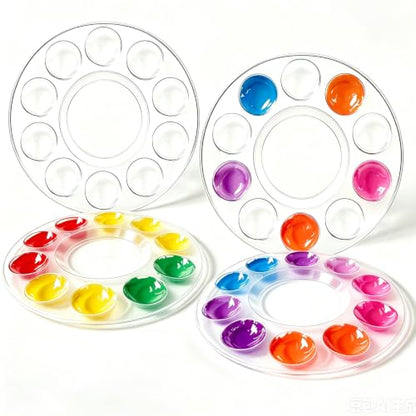 4 PCS Clear Paint Tray Palettes,Plastic Paint Pallets for Kids or Adults ﻿ - color: 4 Pcs Clear