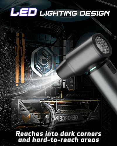 Rechargeable 200000 RPM Electric Air Duster Mini Blower with LED Light
