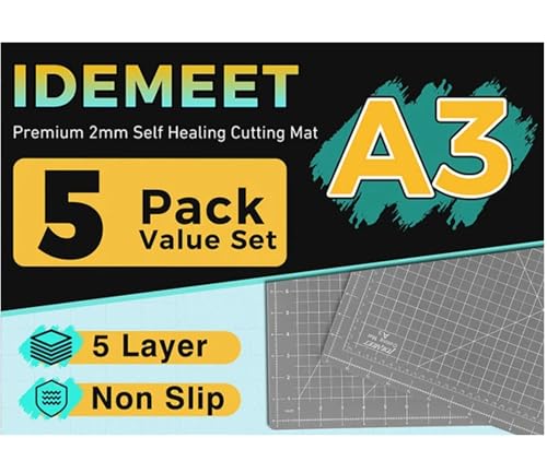 Premium 5 Pcs Self Healing Cutting Mat 18''x12'', Cutting Mat for Quilting - color: Anthracite Gray, size: 18‘’x12‘’(5 Pack)