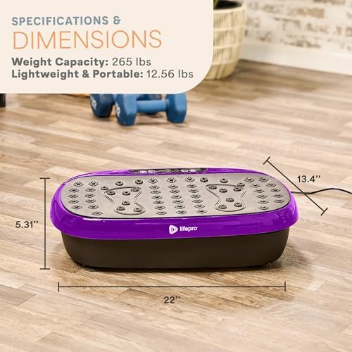 Lifepro HexaPlate Lite Compact Vibration Plate with Magnetic Acupoints - color: Purple