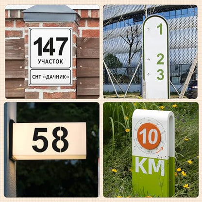 10Inch Number Stencils,10Pcs Plastic Reusable Washable Curb Stencil Kit - size: 10Inch