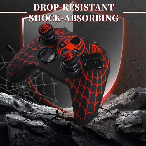 Silicone Skin Cover Sticker x 1 & Extender Grips x 2 for Xbox Series/One Controller Spider Net - color: 2