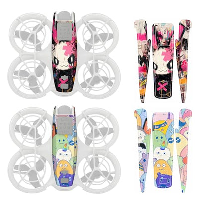 CAPART Removable Sticker for DJI NEO Drone, Drone Skin Decorative Stickers Bubble Free (Pack D)