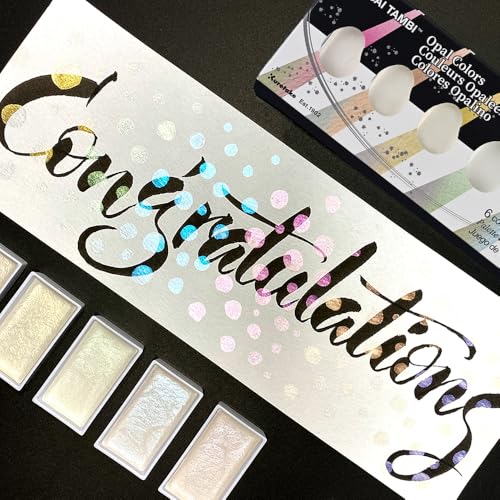 Kuretake Gansai Tambi OPAL COLORS, 6 colors set, Made in Japan - style: Opal