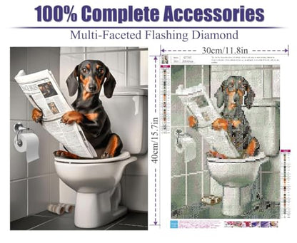 uuxsretaio Dachshund Diamond Painting Kits for Adults Beginners, Easy Dog Diamond Art Kits for Adults, 5D DIY Full Drill Diamond Dots Rhinestone Gem Art and Craft for Home Decor Present 12x16 inch
