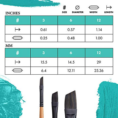 Princeton Catalyst Angle Bright Brush, Synthetic, Long Handle, Size 3, 1 Count - size: Size 3 Angle Bright
