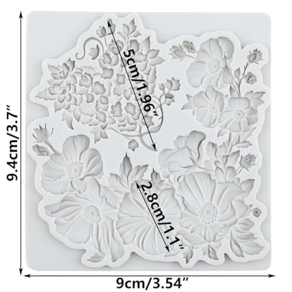 Flower Polymer Clay Molds Daisy Flower Heart Silicone Mold - color: Style K